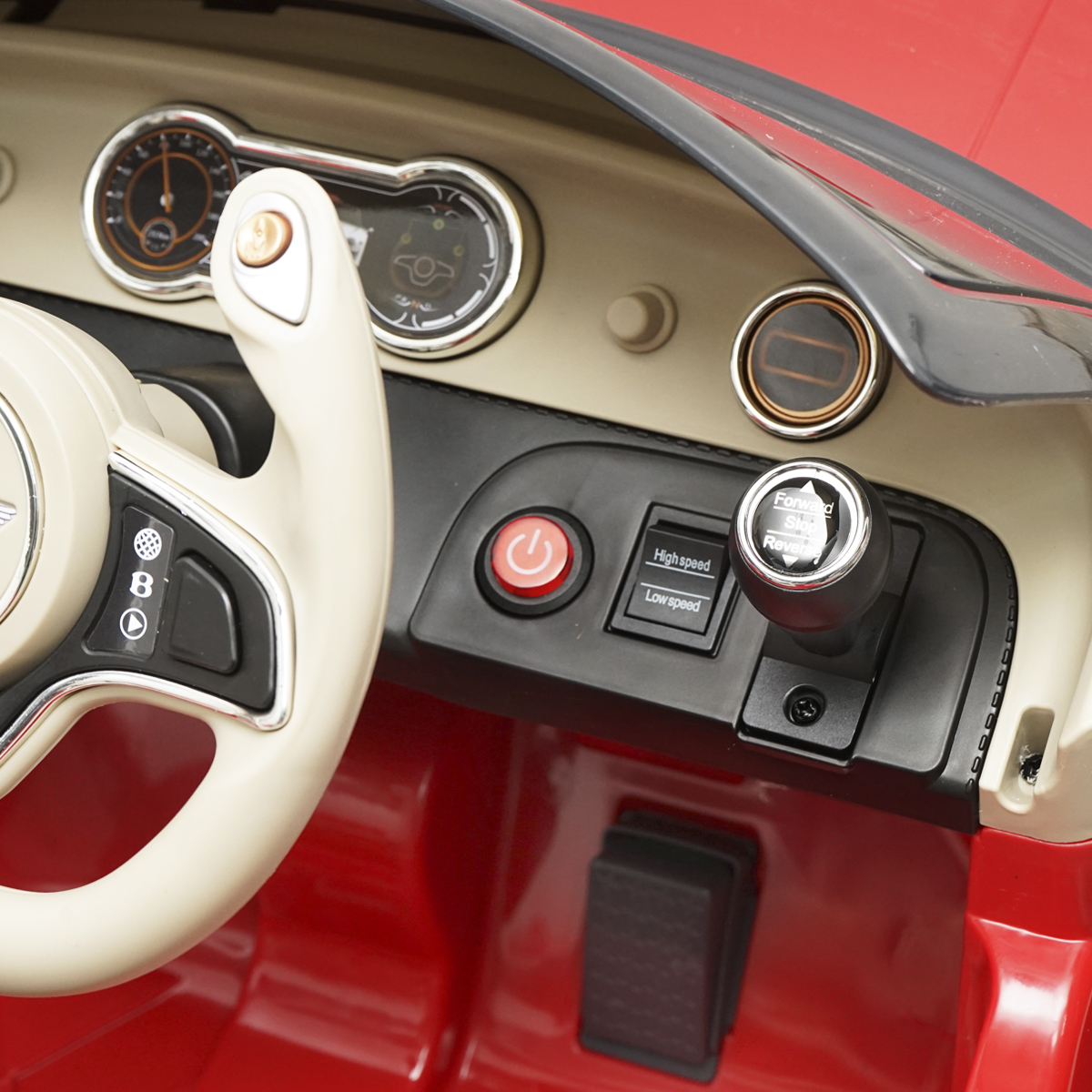 Masinuta electrica cu acumulator si telecomanda pentru copii Bentley rosie 6V/7Ah JE1166 - imagine 13