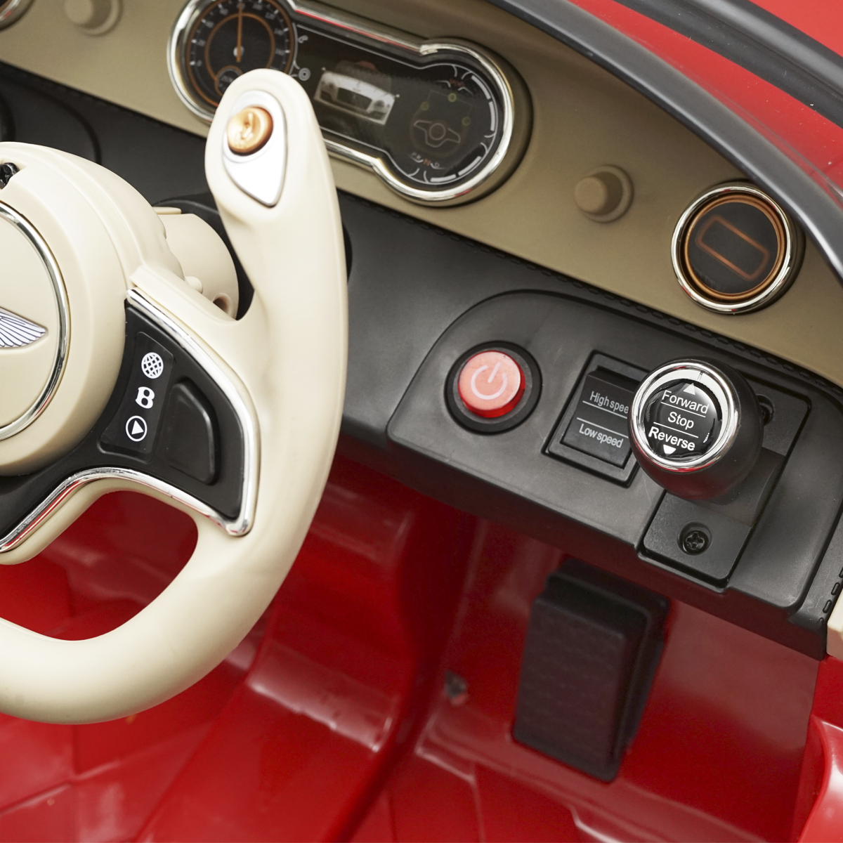 Masinuta electrica cu acumulator si telecomanda pentru copii Bentley rosie 6V/7Ah JE1166 scaun piele - imagine 12