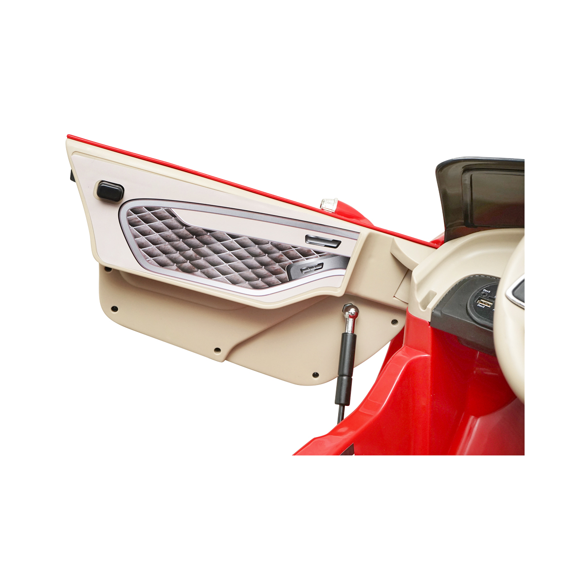 Masinuta electrica cu acumulator si telecomanda pentru copii Bentley rosie 6V/7Ah JE1166 scaun piele - imagine 10