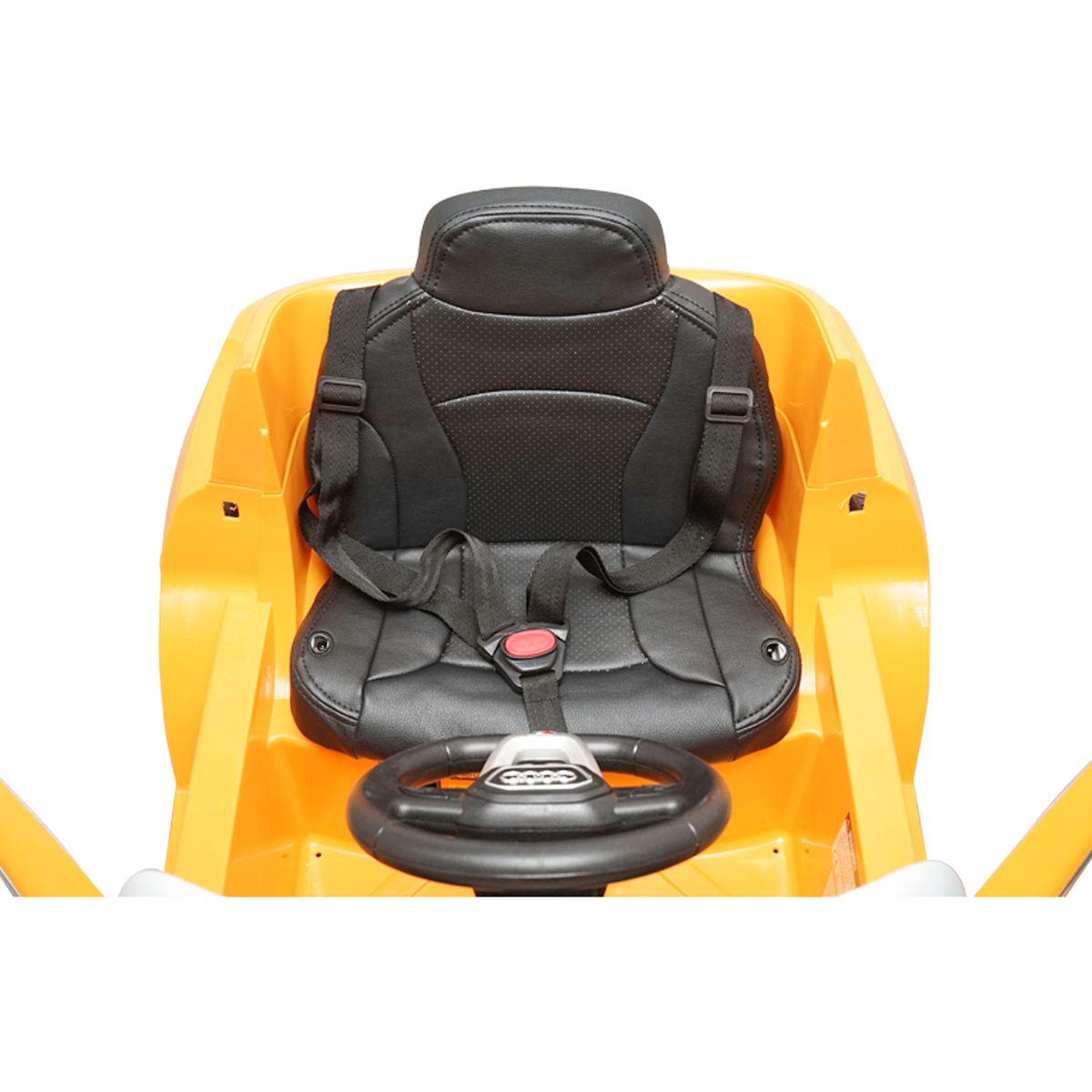 Masinuta electrica cu baterie 6V/7Ah si telecomanda pentru copii JJ2066 Audi Q8 galben cu scaun piele - imagine 6