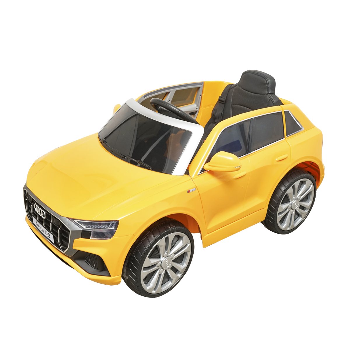 Masinuta electrica cu baterie 6V/7Ah si telecomanda pentru copii JJ2066 Audi Q8 galben cu scaun piele - imagine 12