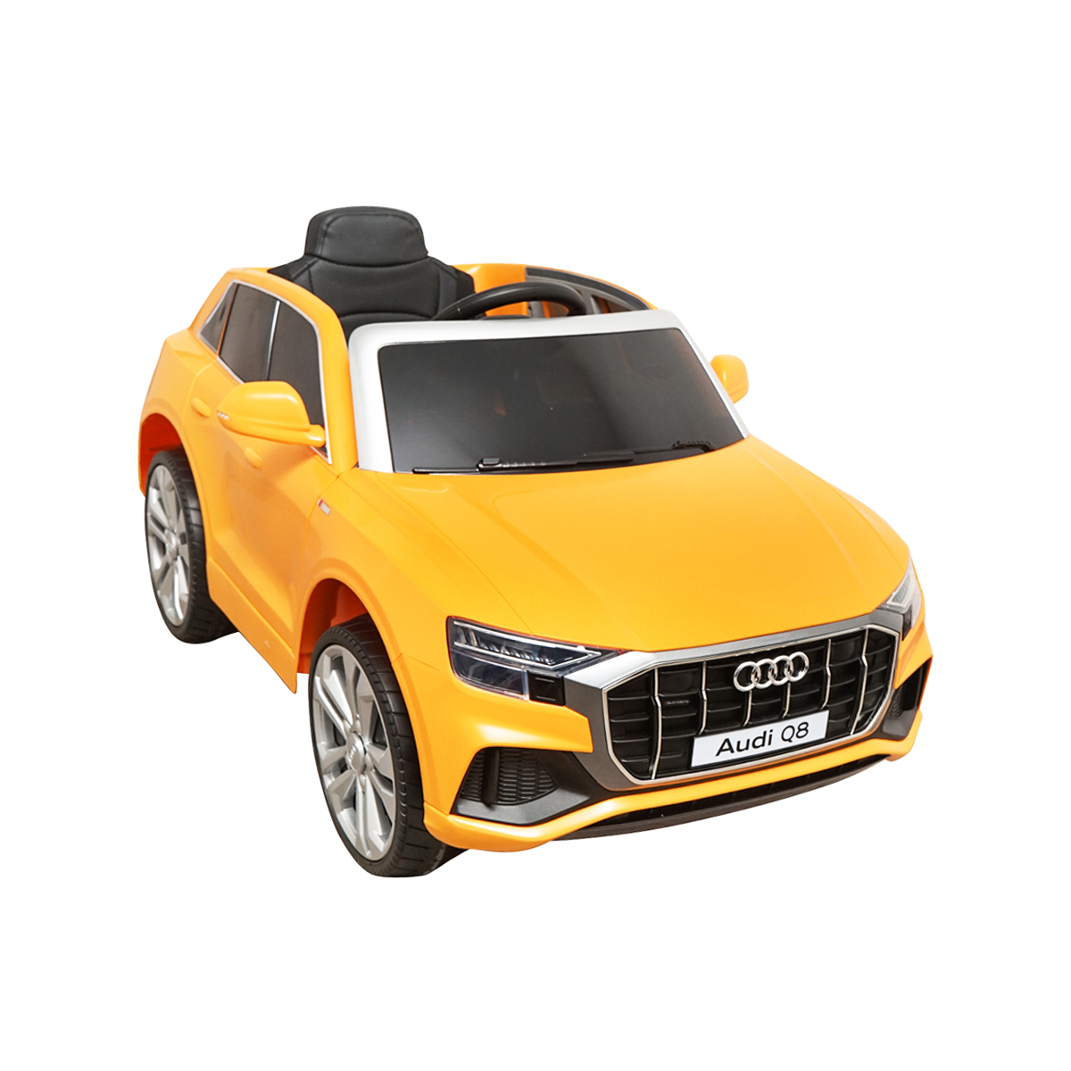 Masinuta electrica cu baterie 6V/7Ah si telecomanda pentru copii JJ2066 Audi Q8 galben cu scaun piele - imagine 3