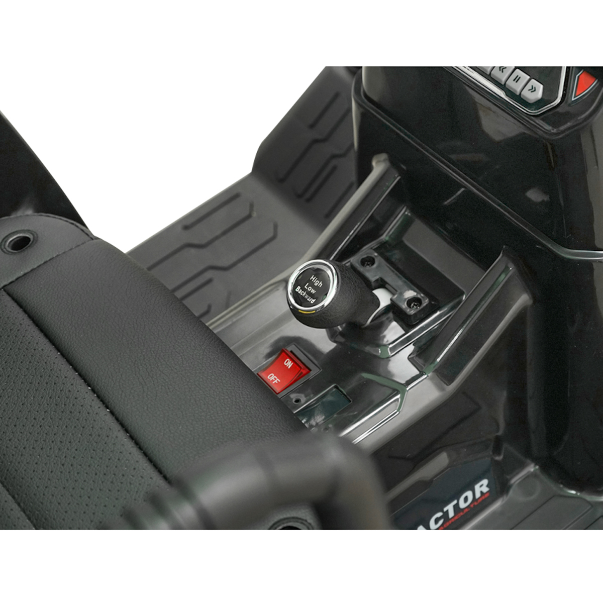 Tractor cu remorca electric pentru copii cu baterie 12V/10Ah si telecomanda JS3158B verde cu scaun din piele - imagine 10