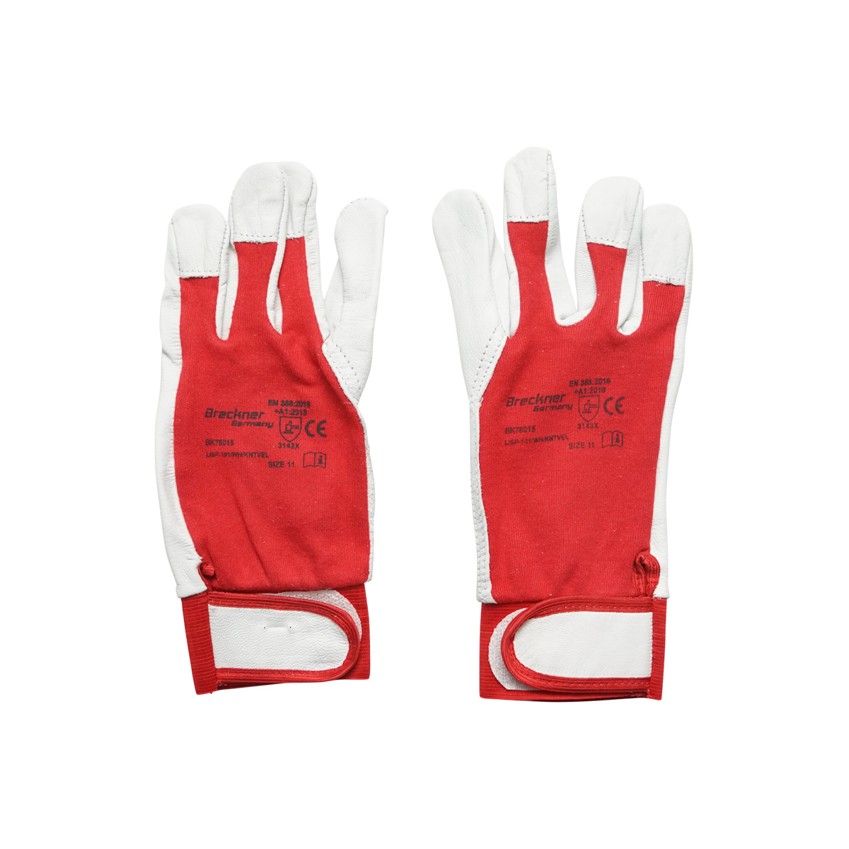 Manusi de lucru din piele de capra alb-rosu Nr 11 - imagine 2
