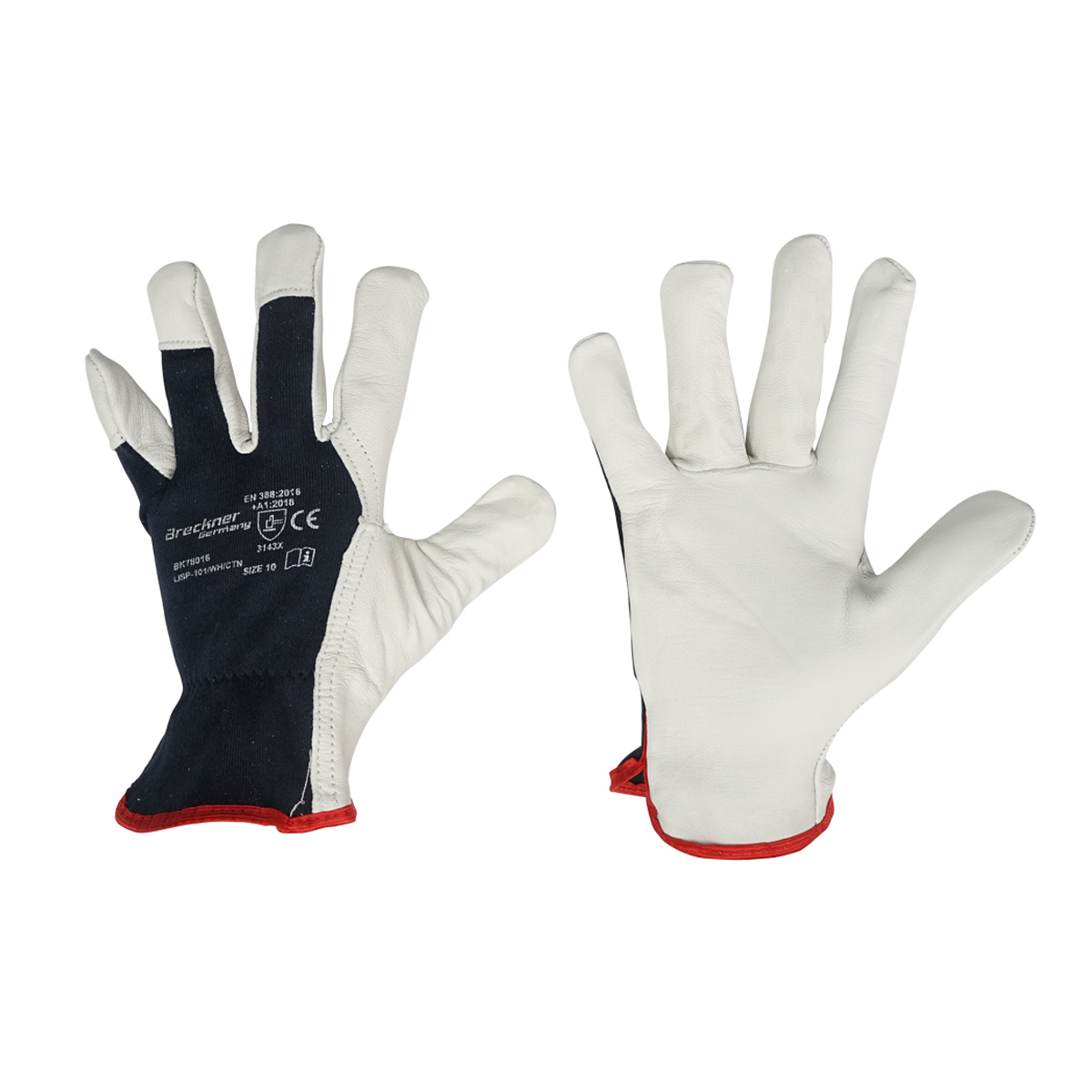 Manusi de lucru din piele de capra alb-negru Nr 10