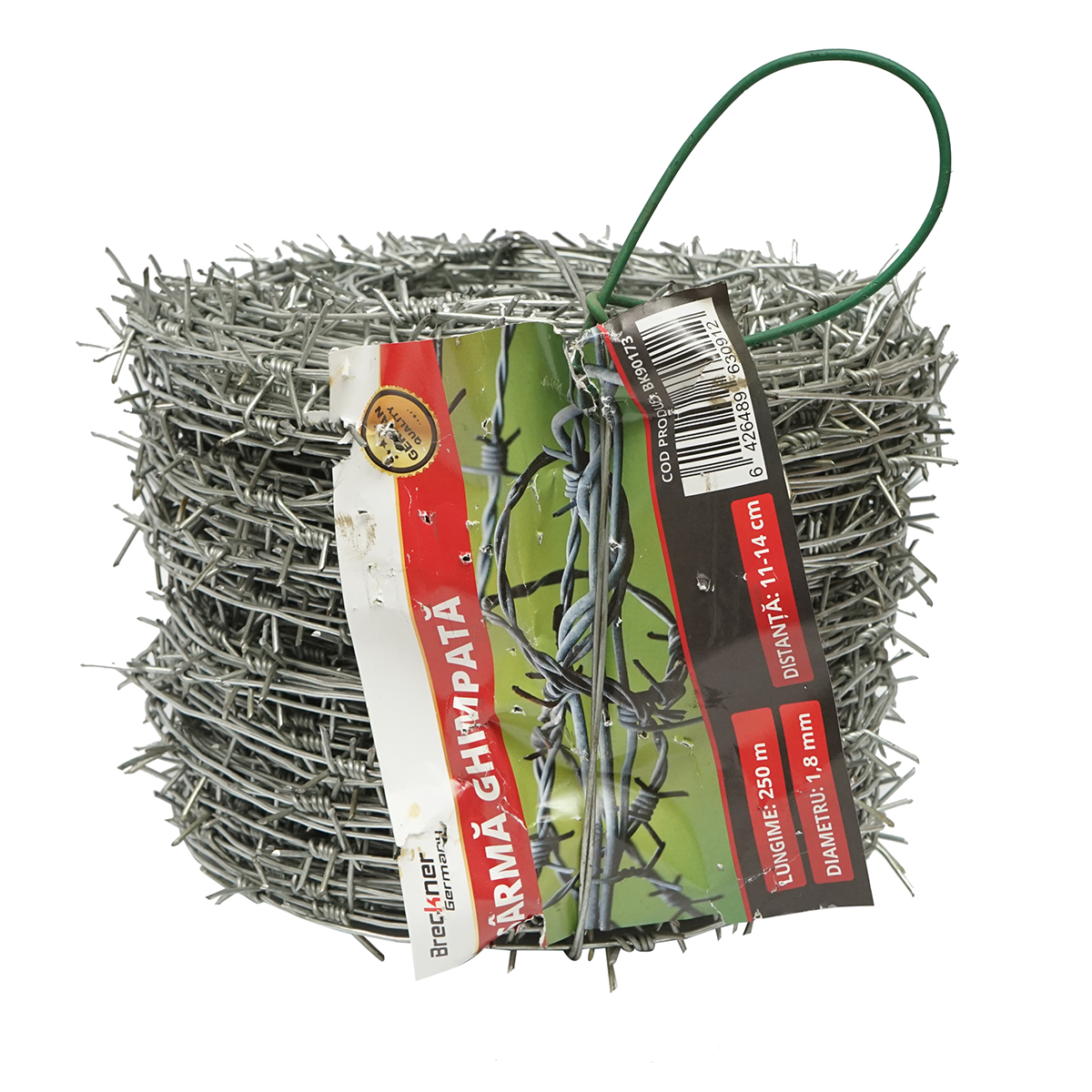 Rola sarma ghimpata zincata 250m, distanta intre ghimpi 11-14cm, pentru ingradit