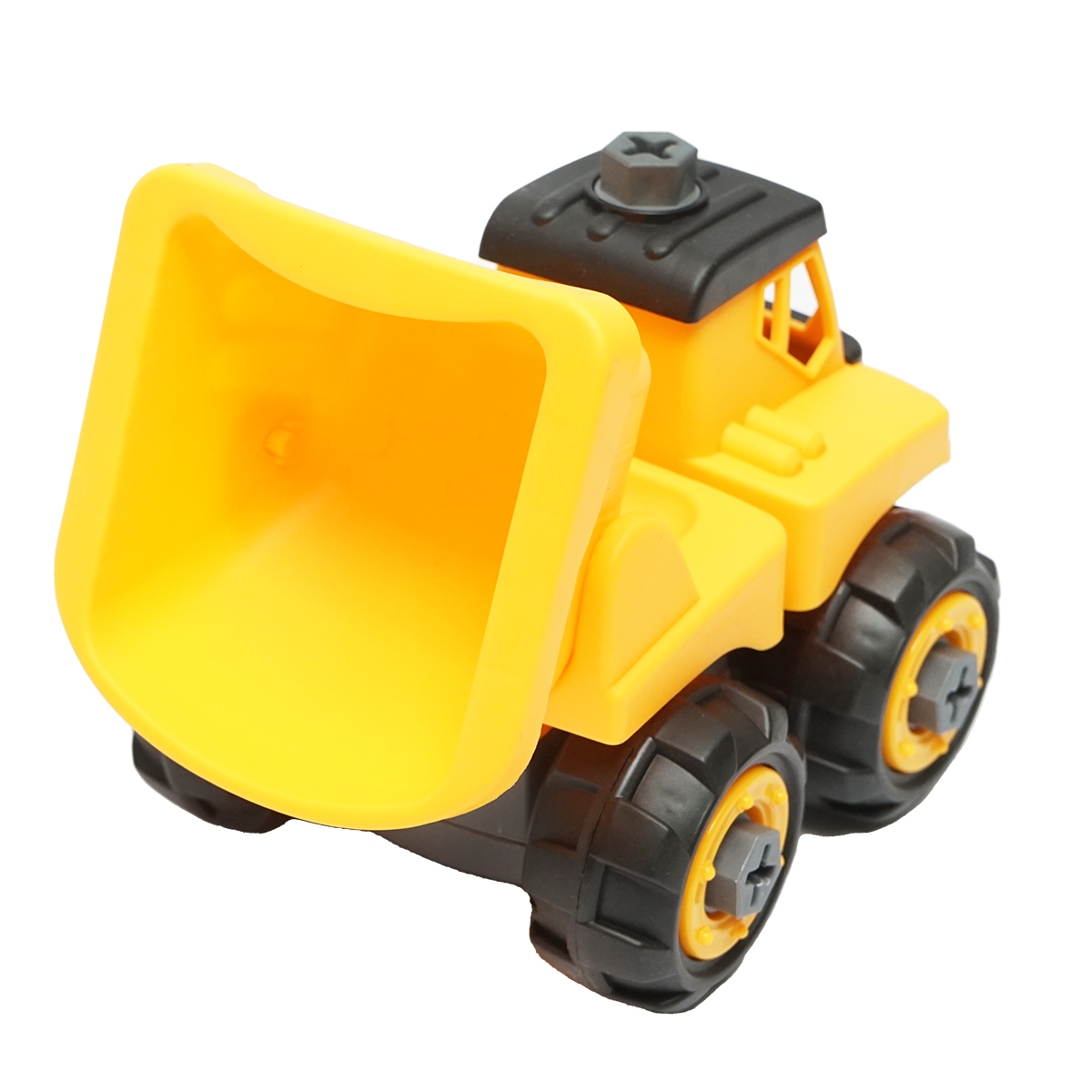 Jucarie camion galben tip Montessori pentru copii +3 ani - imagine 3