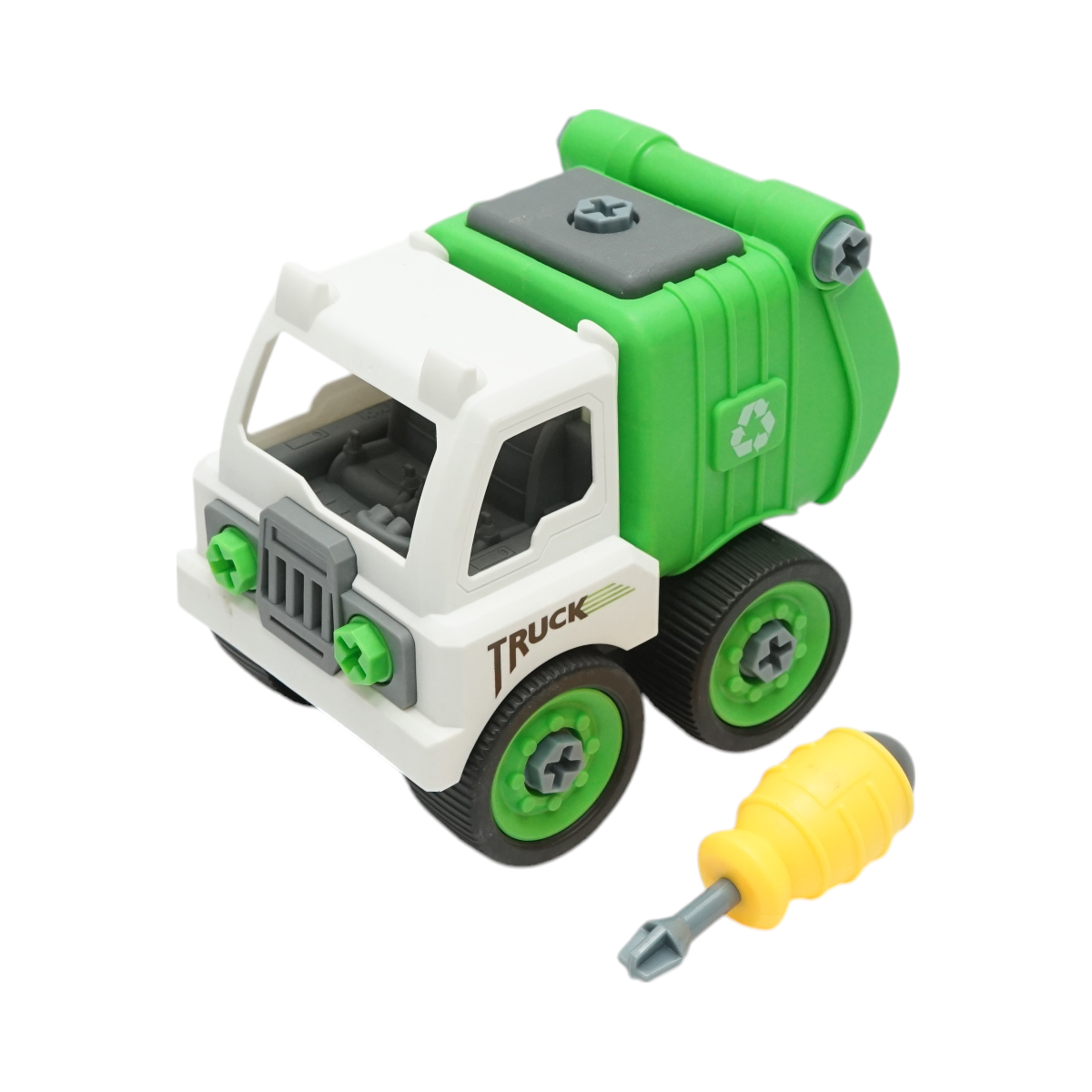 Jucarie tip Montessori, Masina de gunoi verde pentru copii +3 ani - imagine 3