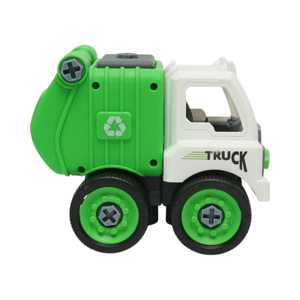 Jucarie tip Montessori, Masina de gunoi verde pentru copii +3 ani - imagine 7