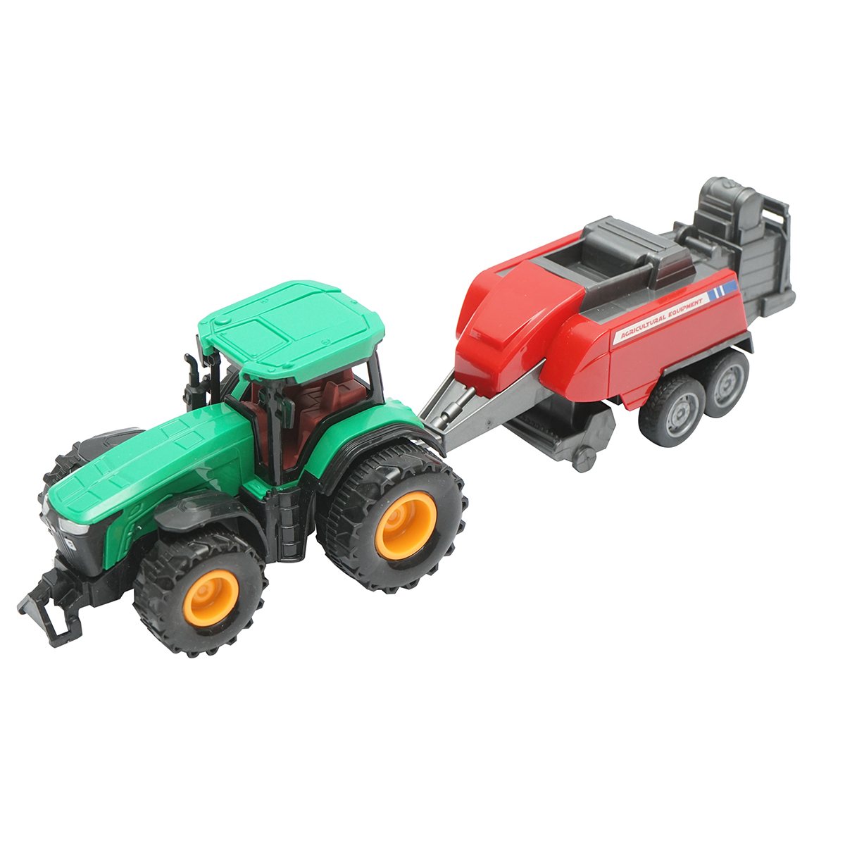 Tractor verde cu remorca, 304x85x83mm jucarie copii +3 ani - imagine 3