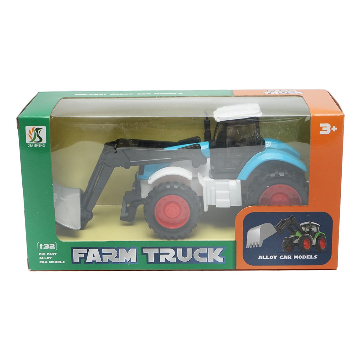 Tractor albastru cu lama de zapada, 175x65x80mm jucarie copii +3 ani
