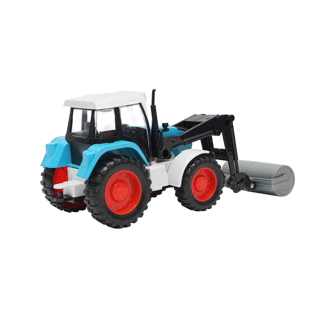 Tractor albastru cu cilindru compactor, 175x65x80mm jucarie copii +3 ani - imagine 4