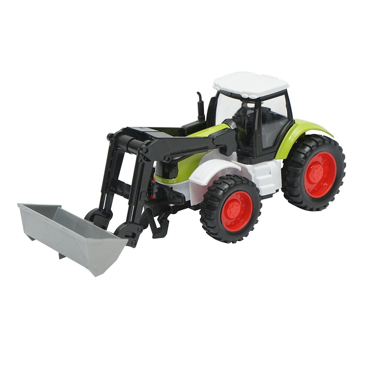 Tractor verde cupa frontala, 175x65x80mm jucarie copii +3 ani - imagine 3