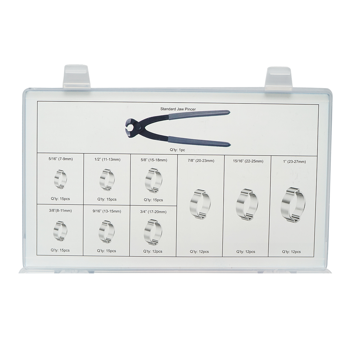 Trusa coliere metalice cu urechi si cleste inclus 124 piese Breckner Germany - imagine 4