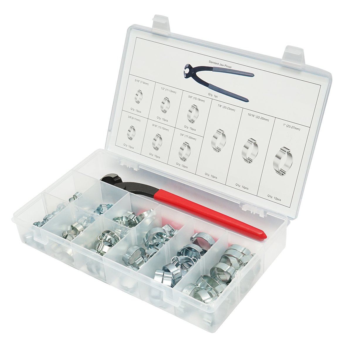 Trusa coliere metalice cu urechi si cleste inclus 124 piese Breckner Germany - imagine 5