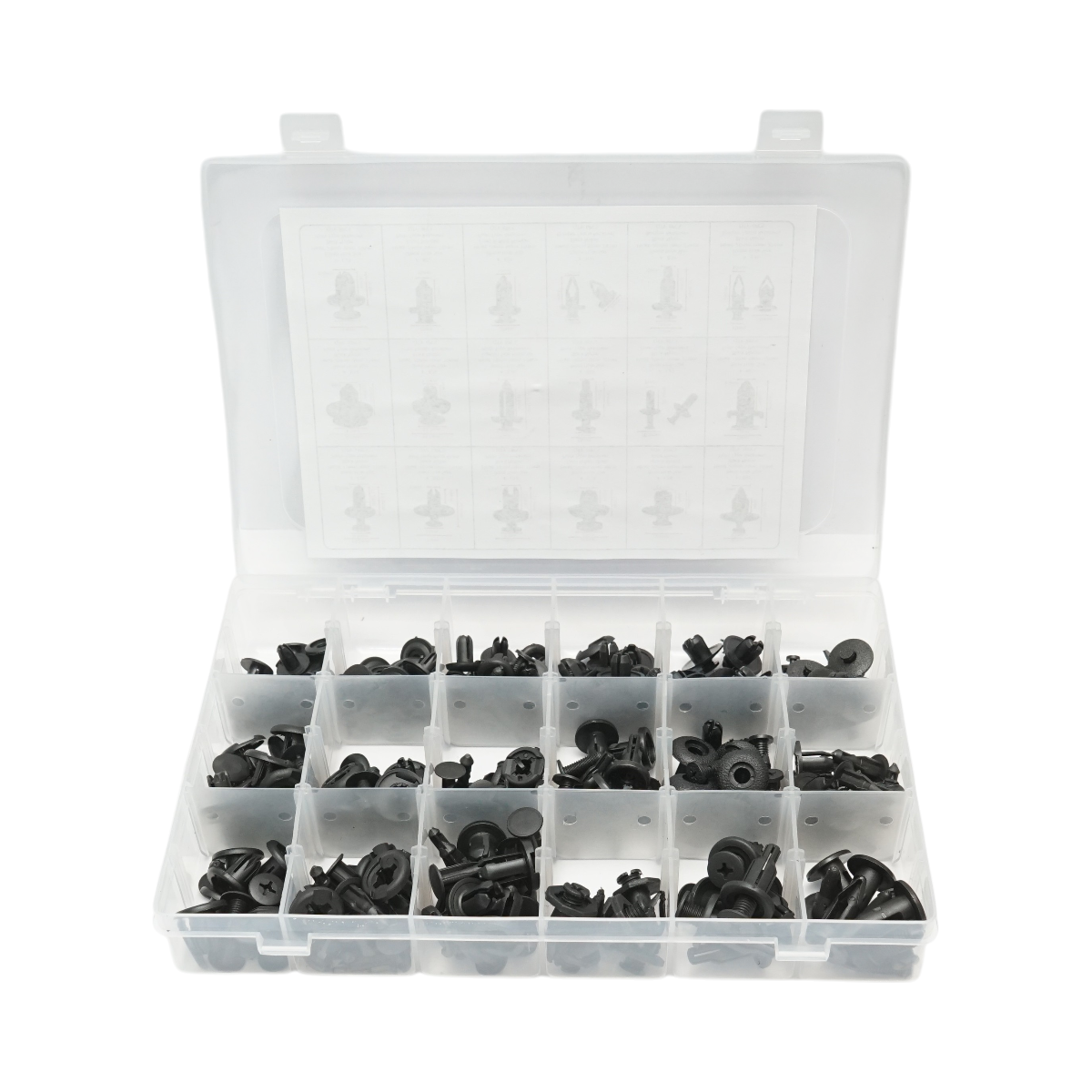 Trusa 164 clipsuri, cleme fixare auto din plastic Breckner Germany