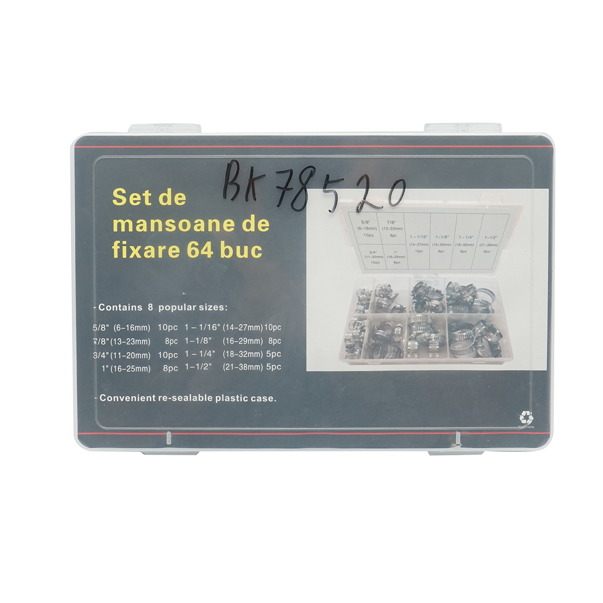 Trusa coliere de strangere cu surub 64 piese Breckner Germany	 - imagine 3