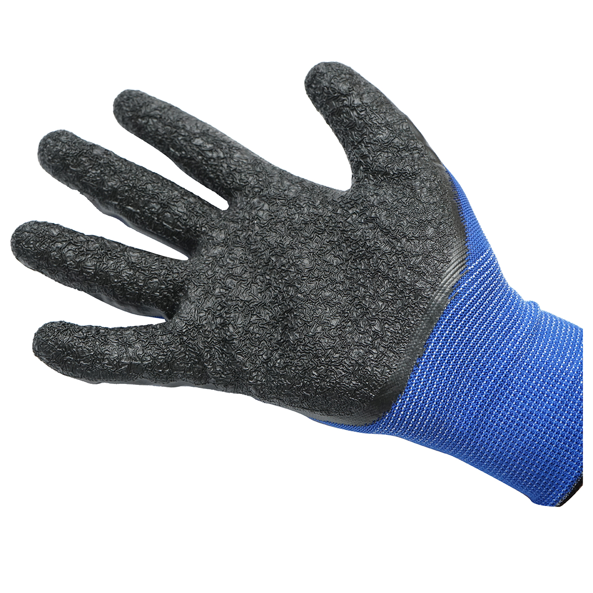 Manusi de lucru din latex si poliester negru-albastru marimea 10 Breckner Germany - imagine 3