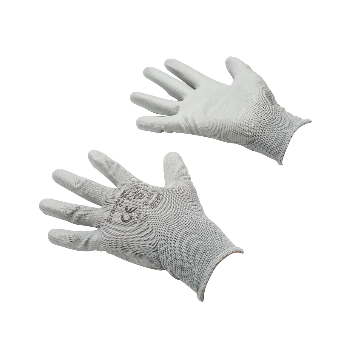 Manusi de lucru din poliester cu imersie PU gri marimea 10 Breckner Germany - imagine 2