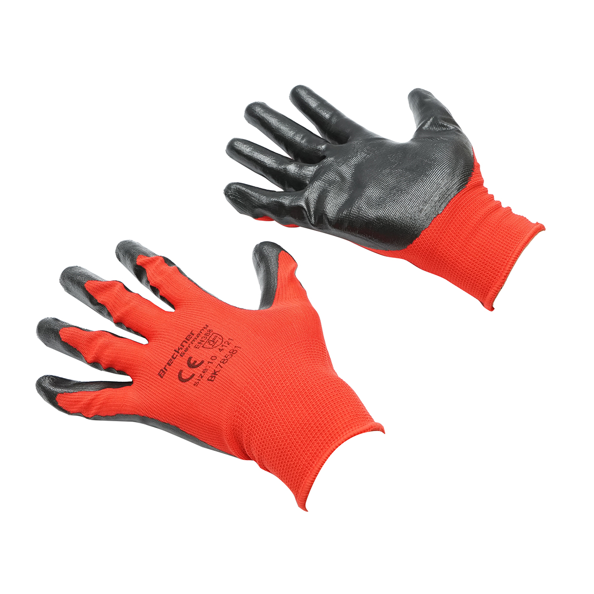 Manusi de lucru sintetice cauciucate negru-rosu marimea 10 Breckner Germany - imagine 2