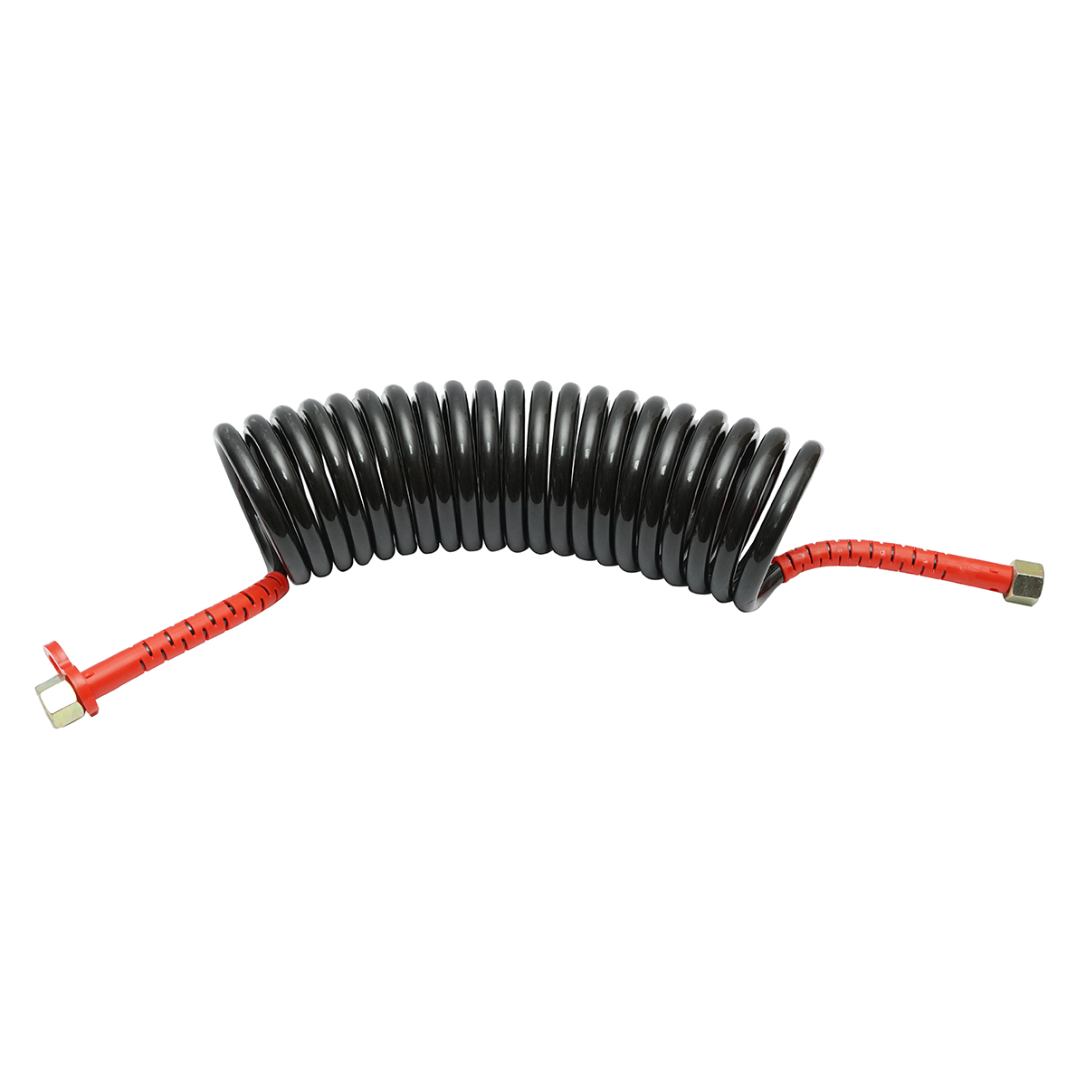 Furtun aer spiralat M18 camion 5.5m, negru si capete rosii cauciucate  - imagine 3