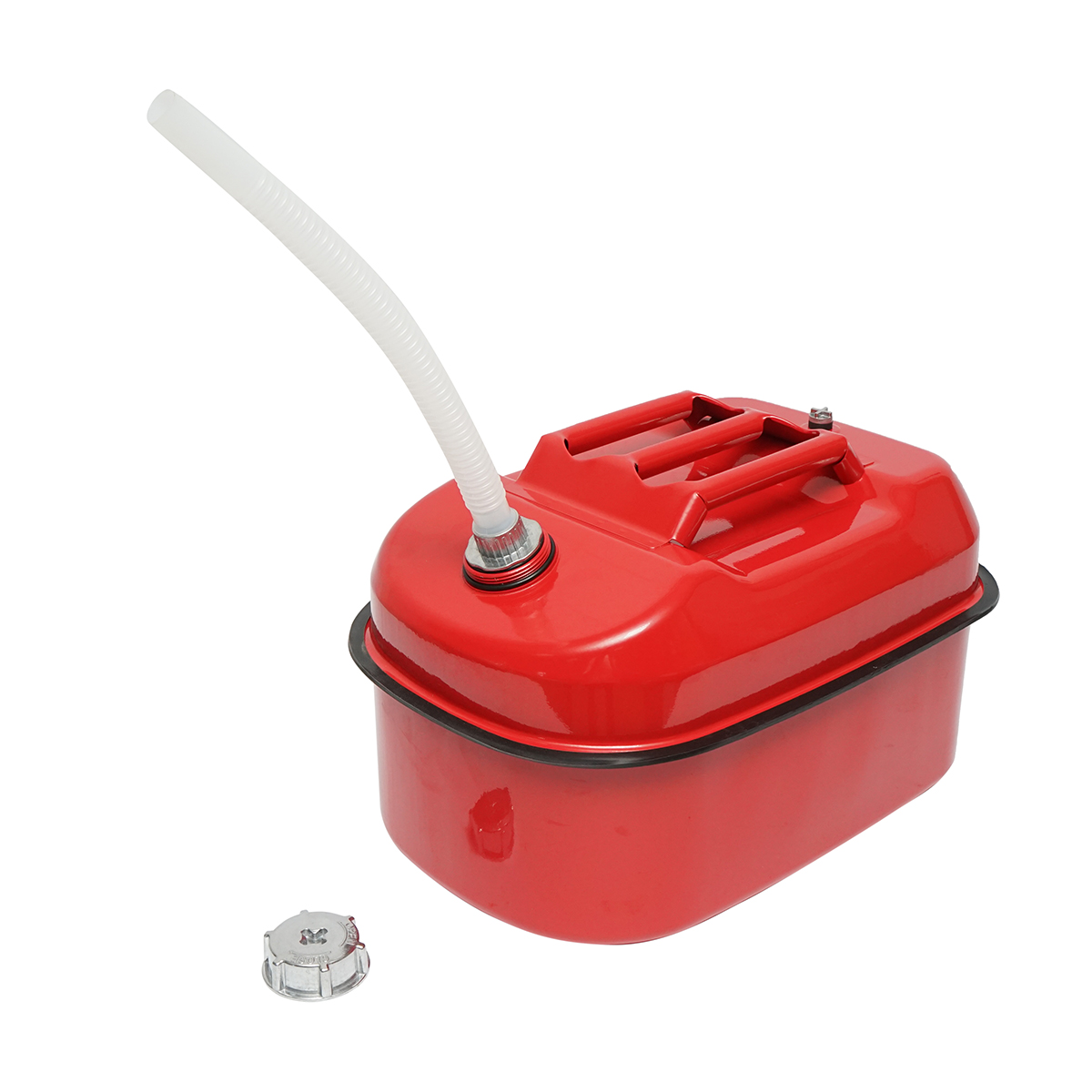 Canistra metal orizontala 20L cu furtun flexibil si dop insurubabil