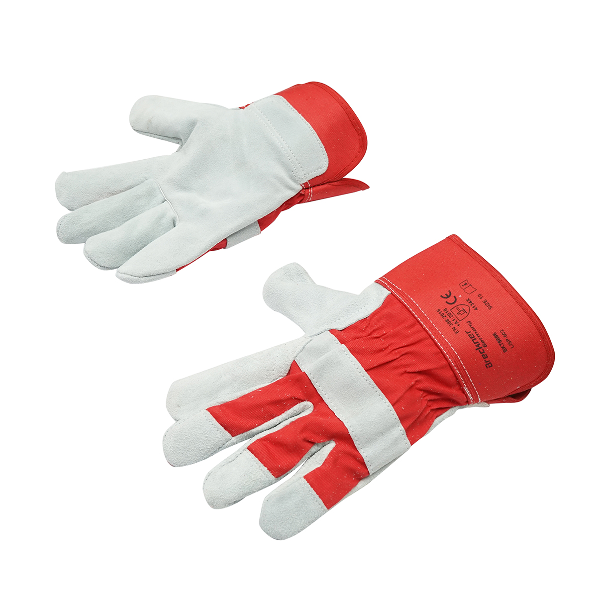 Manusi de lucru din piele-bumbac marimea 10 Breckner Germany - imagine 2