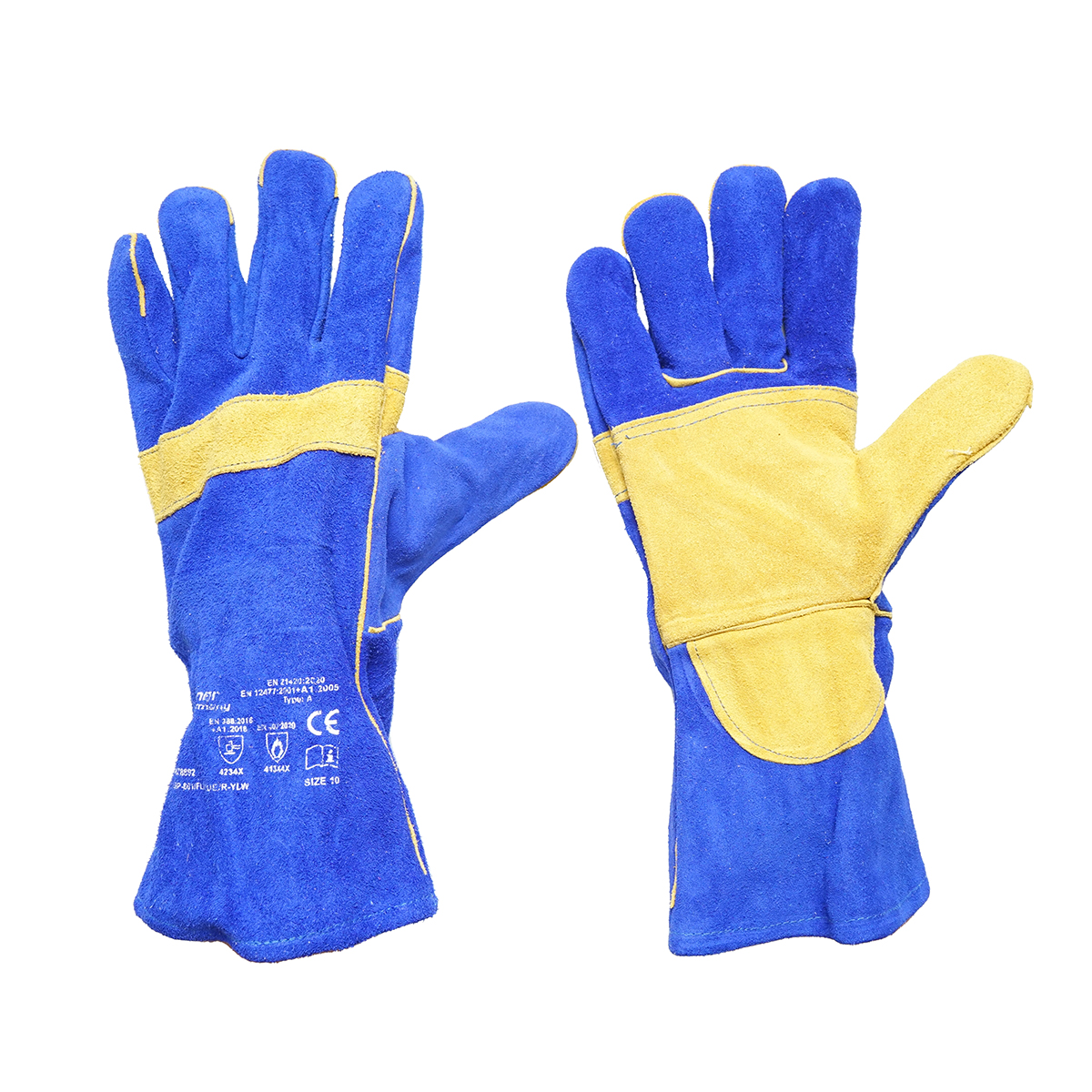 Manusi de sudura din piele cu intaritura in palma, captuseala, lungime 35cm marimea 10 Breckner Germany