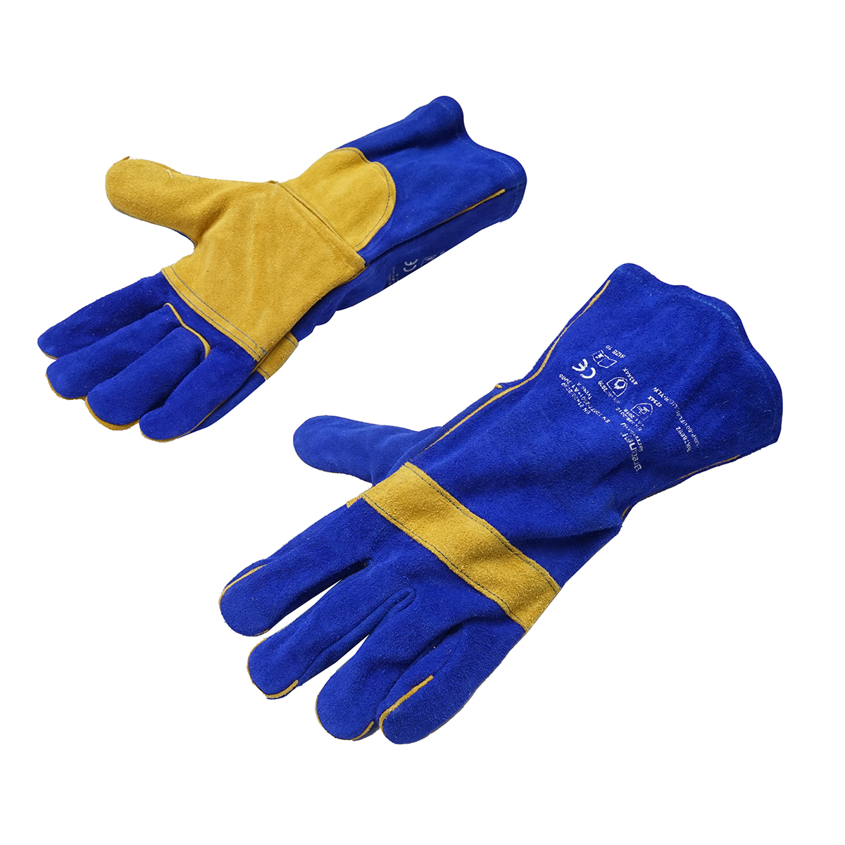 Manusi de sudura din piele cu intaritura in palma, captuseala, lungime 35cm marimea 10 Breckner Germany - imagine 2