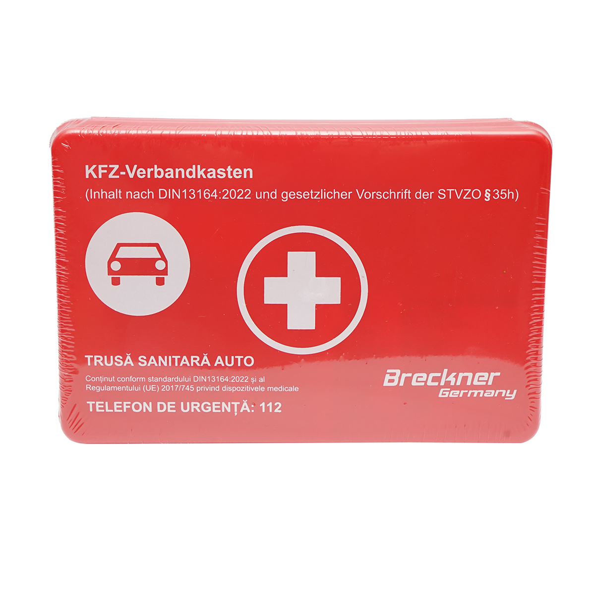 Kit siguranta auto, pachet legislativ obligatoriu de prim ajutor, trusa medicala, stingator, 2 triunghiuri Breckner Germany - imagine 3