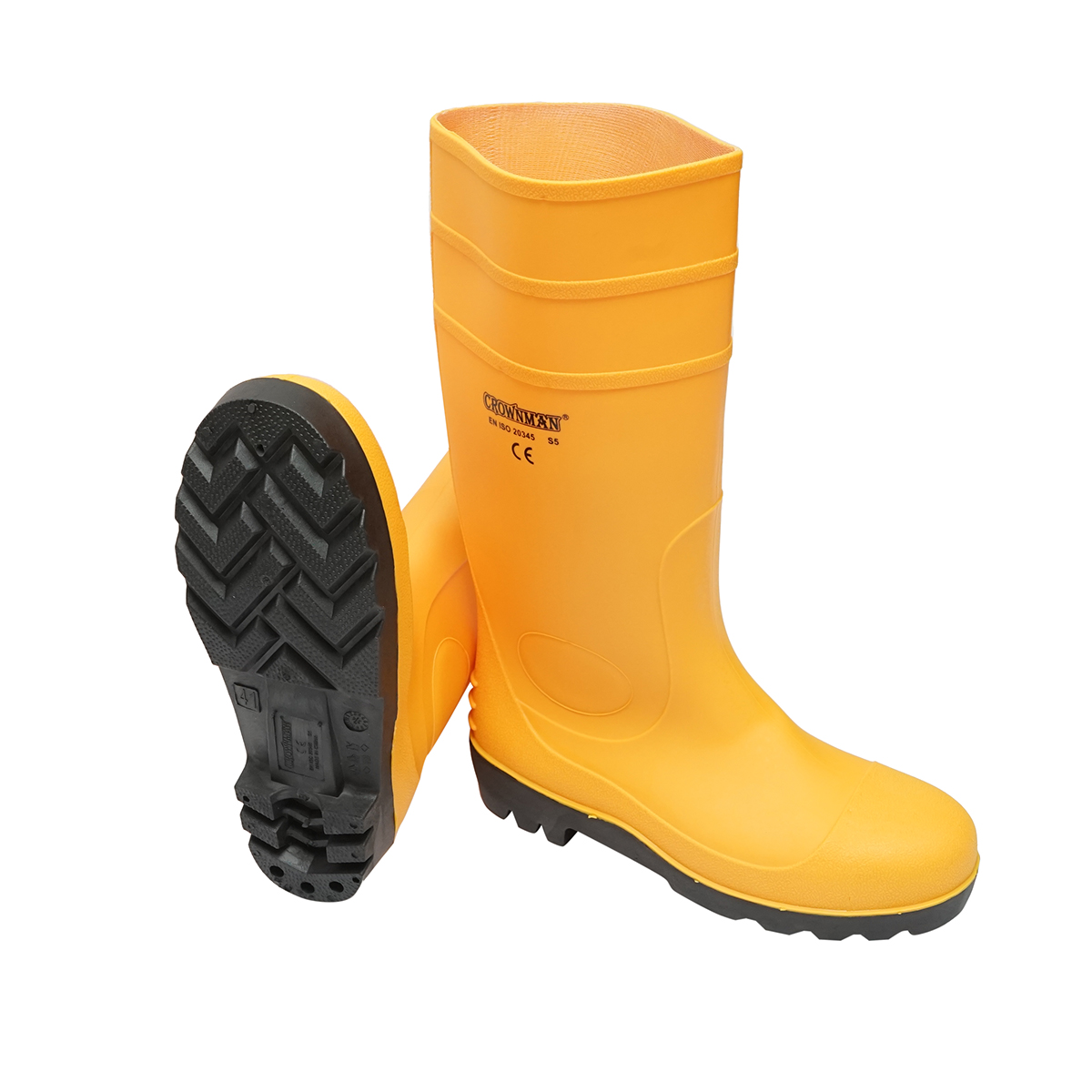 Cizme de lucru din cauciuc galben marimea 42 Crownman