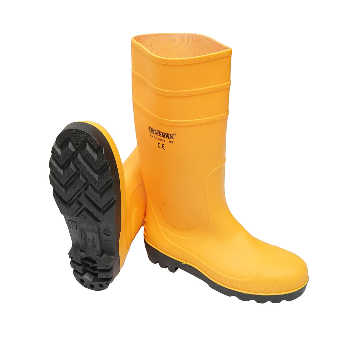Cizme de lucru din cauciuc galben marimea 43 Crownman