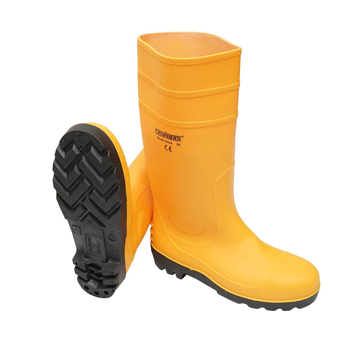 Cizme de lucru din cauciuc galben marimea 44 Crownman