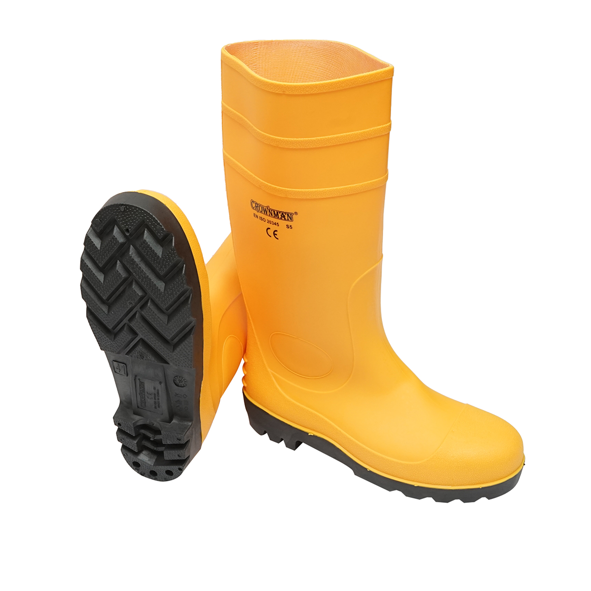 Cizme de lucru din cauciuc galben marimea 45 Crownman