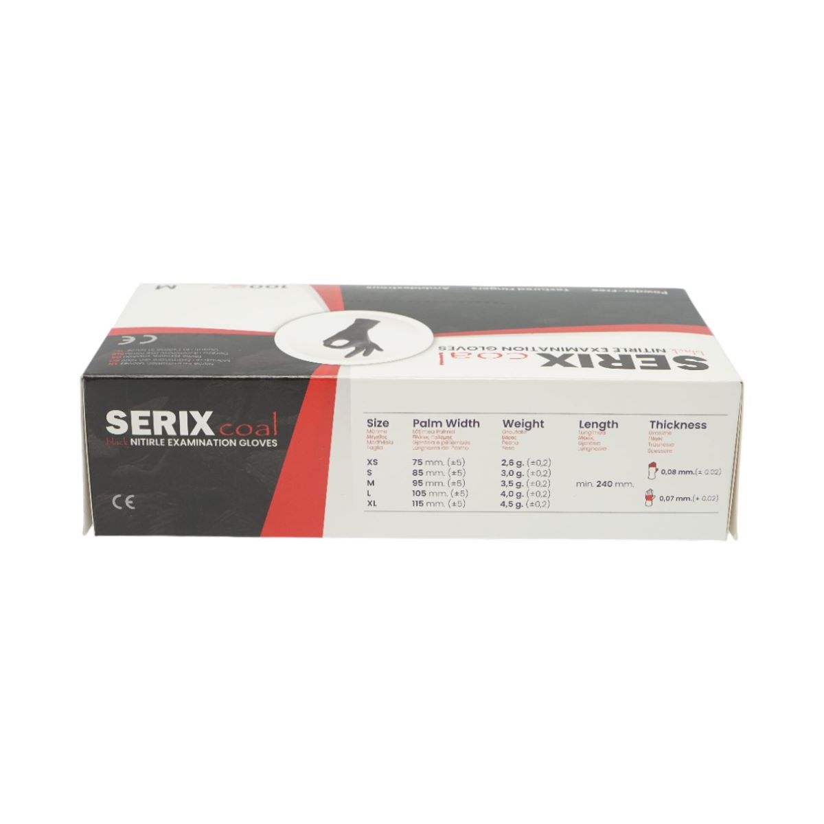 Manusi din nitril negre nepudrate cu textura aderenta pe degete, marimea M 100 buc/cutie - imagine 3