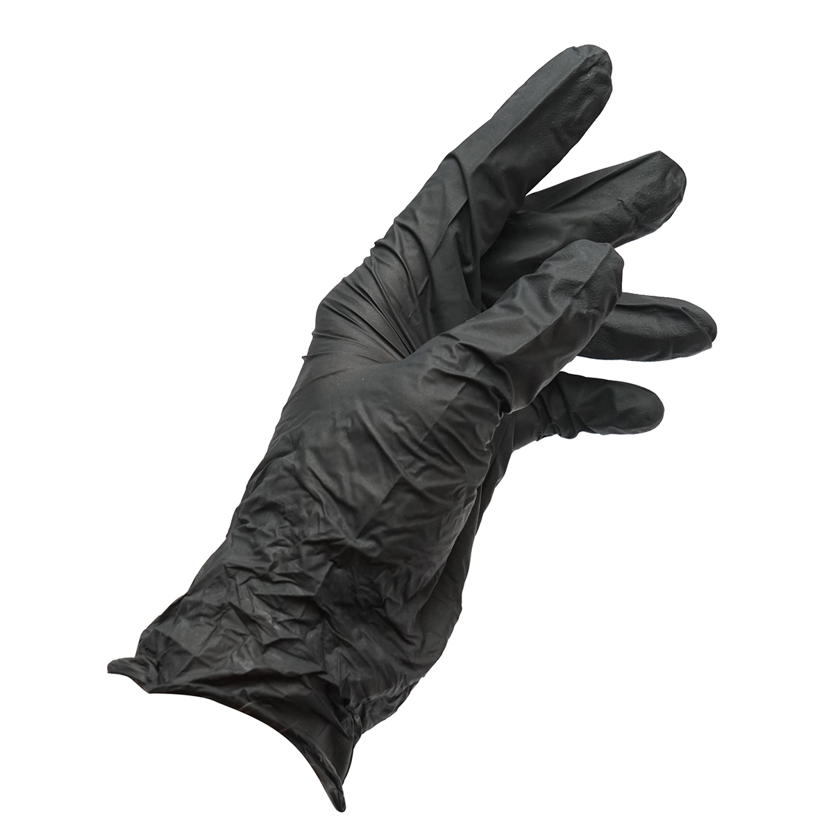 Manusi din nitril negre nepudrate cu textura aderenta pe degete, marimea M 100 buc/cutie - imagine 7