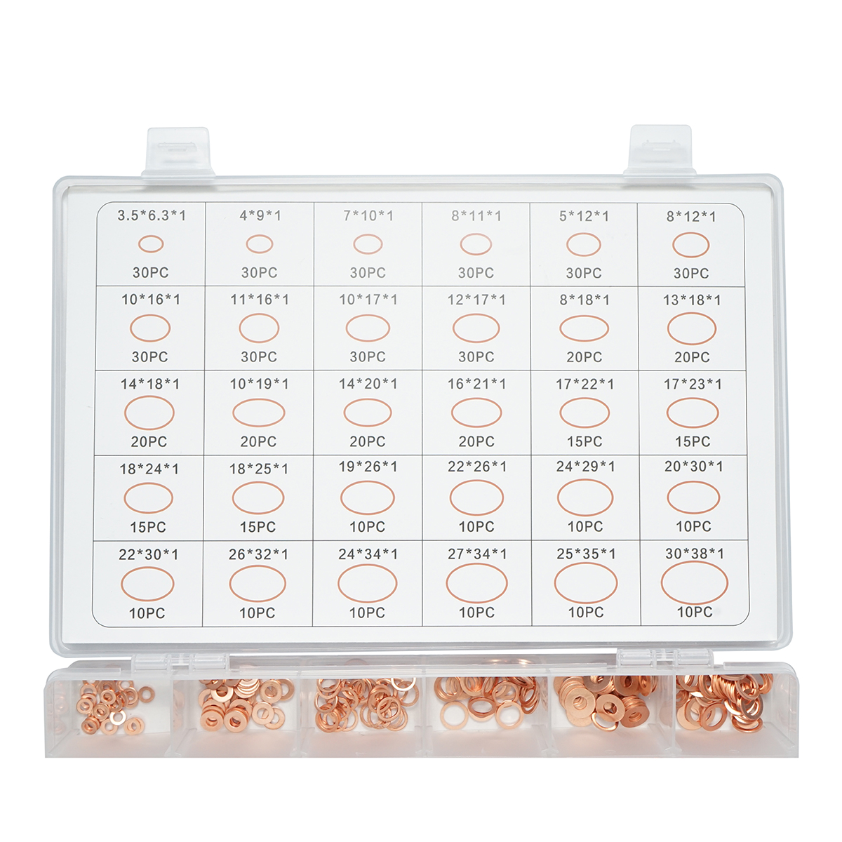 Trusa saibe cupru Ø 3.5-30mm 580 piese - imagine 4