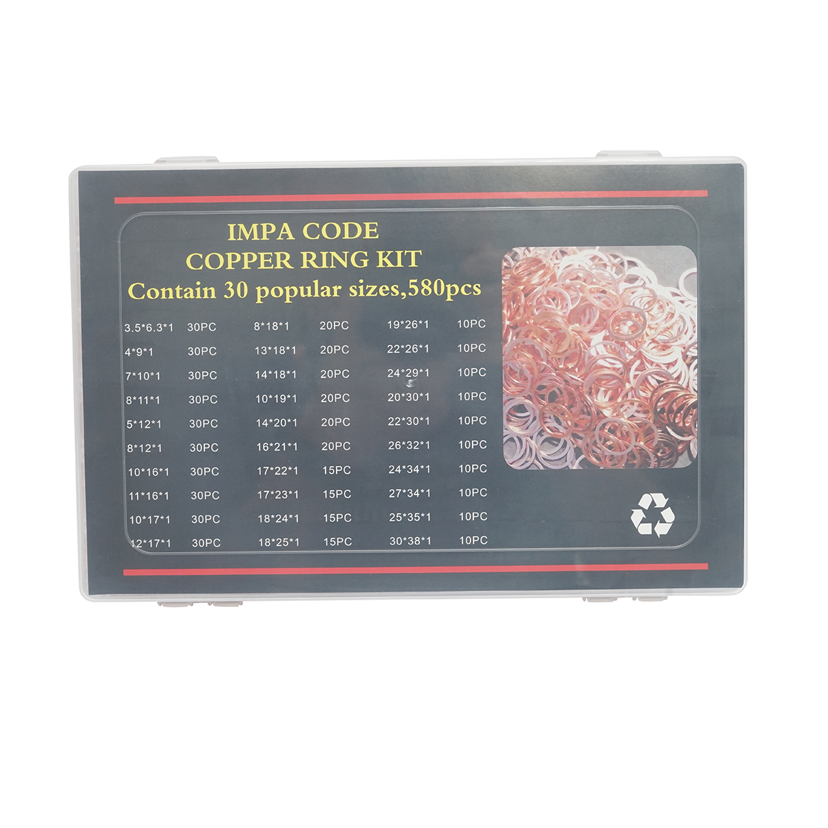 Trusa saibe cupru Ø 3.5-30mm 580 piese - imagine 2