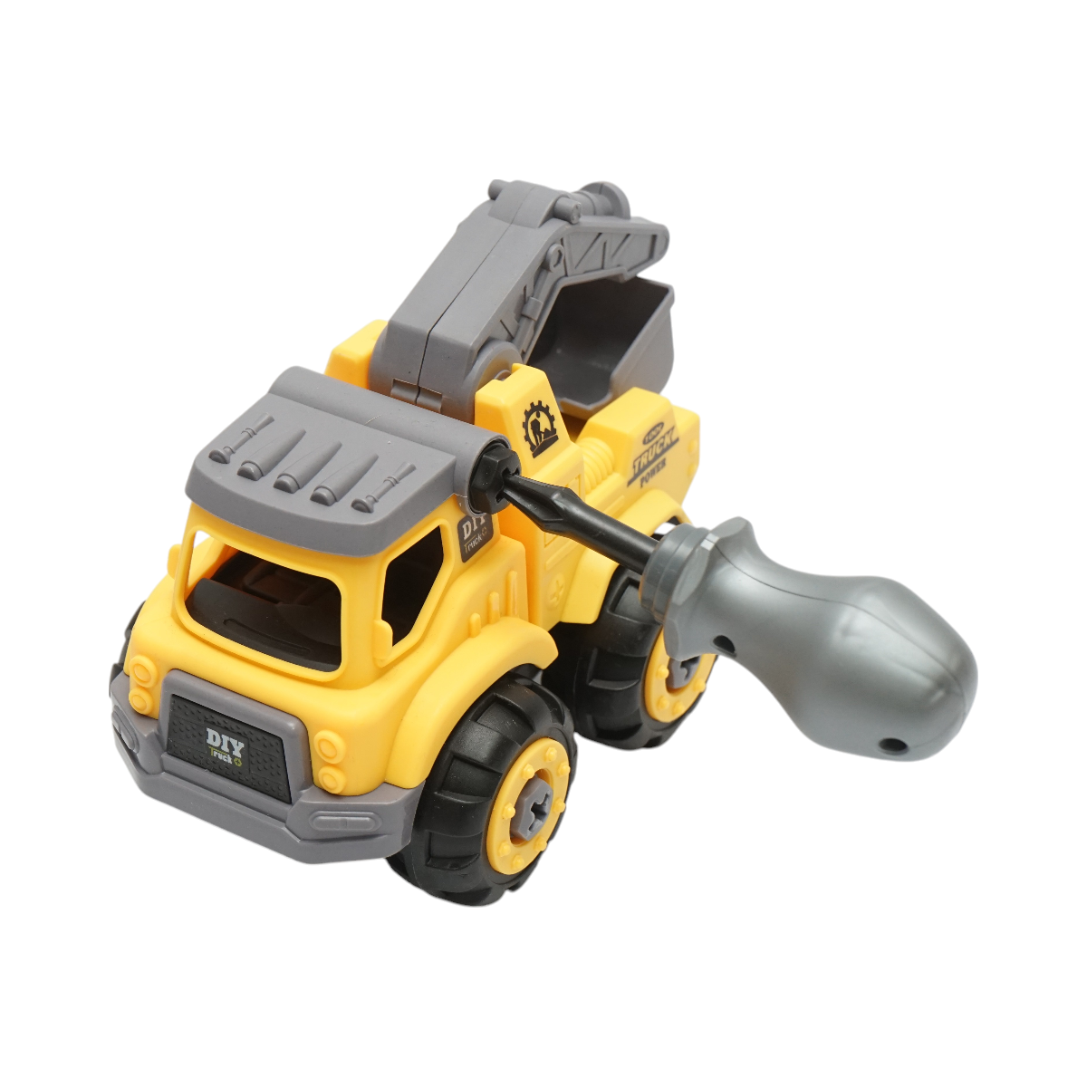 Camion cu brat excavator jucarie tip Montessori +3 ani - imagine 10