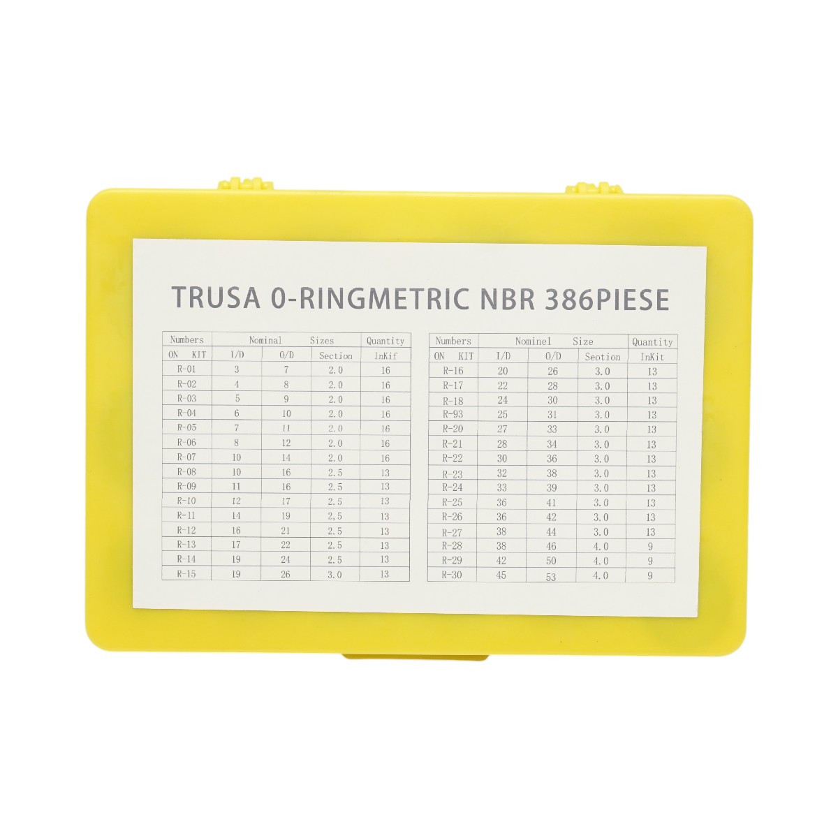 Trusa O-ring metric din NBR 386 piese - imagine 2