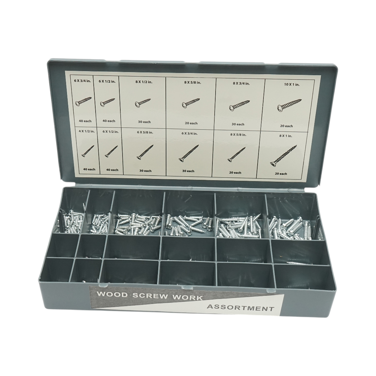 Trusa suruburi pentru lemn, metrice, inch cu piulite si saibe 1200 piese - imagine 7