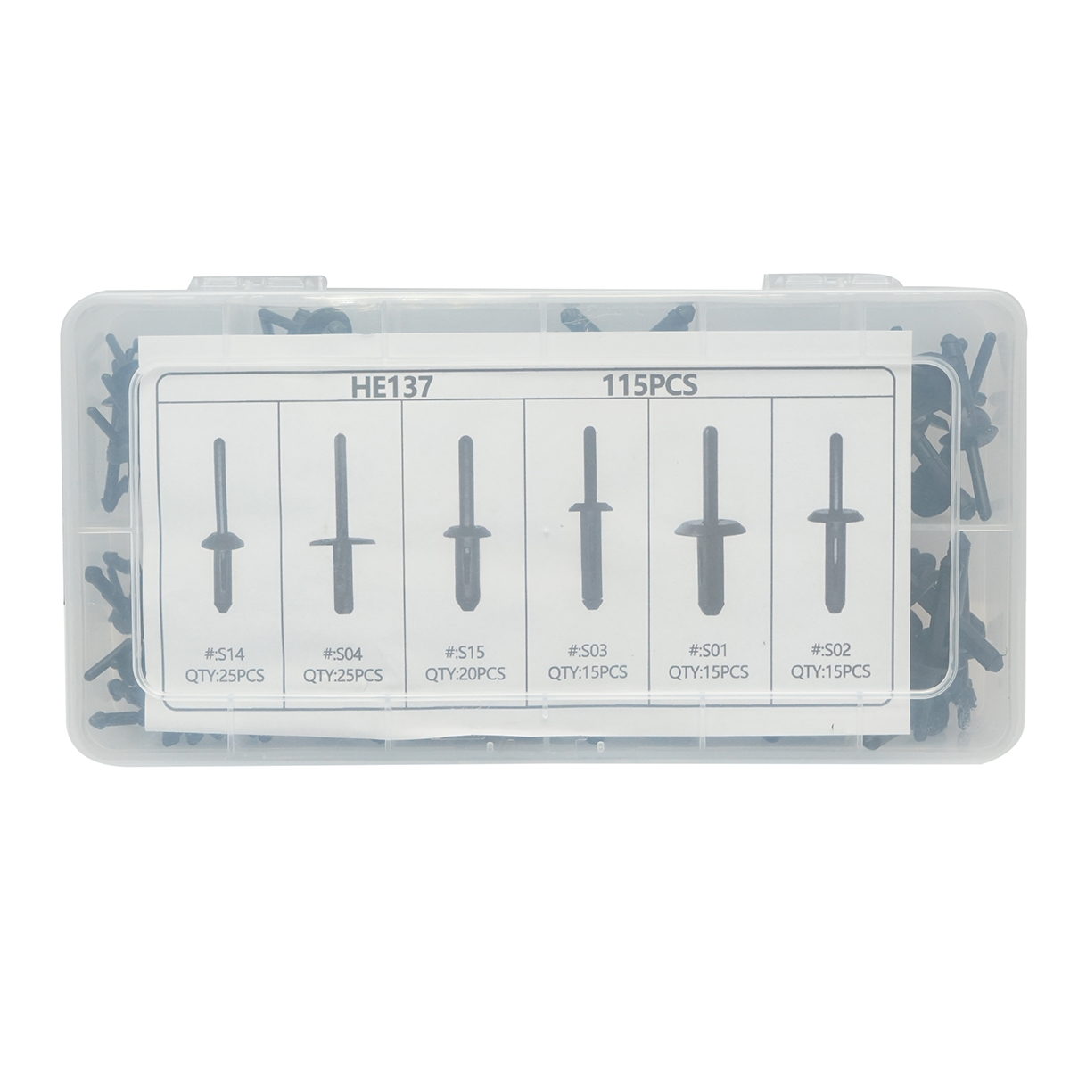 Trusa popnituri plastic auto universale 115 piese - imagine 3