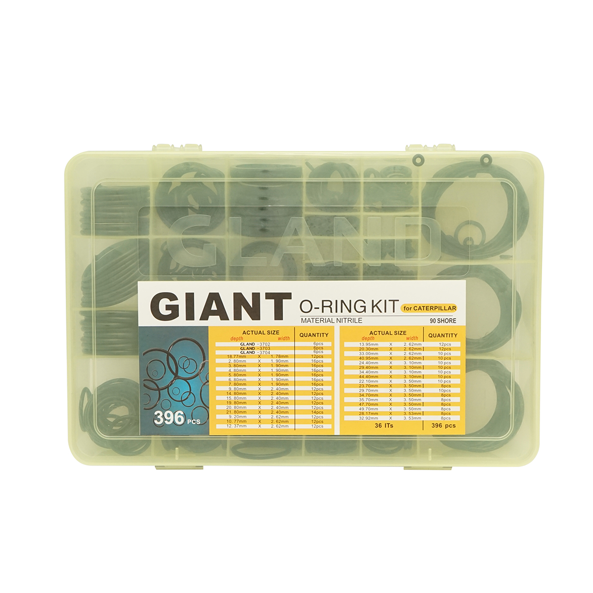 Trusa O-ring Caterpillar din NBR 90 Shore 396 piese - imagine 3