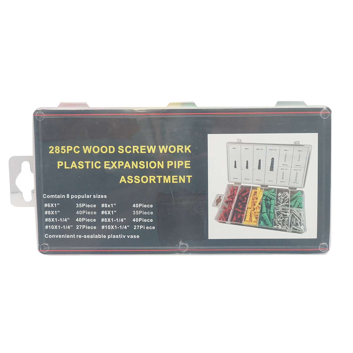 Trusa dibluri plastic si holsuruburi 6-10mm 285 piese - imagine 3