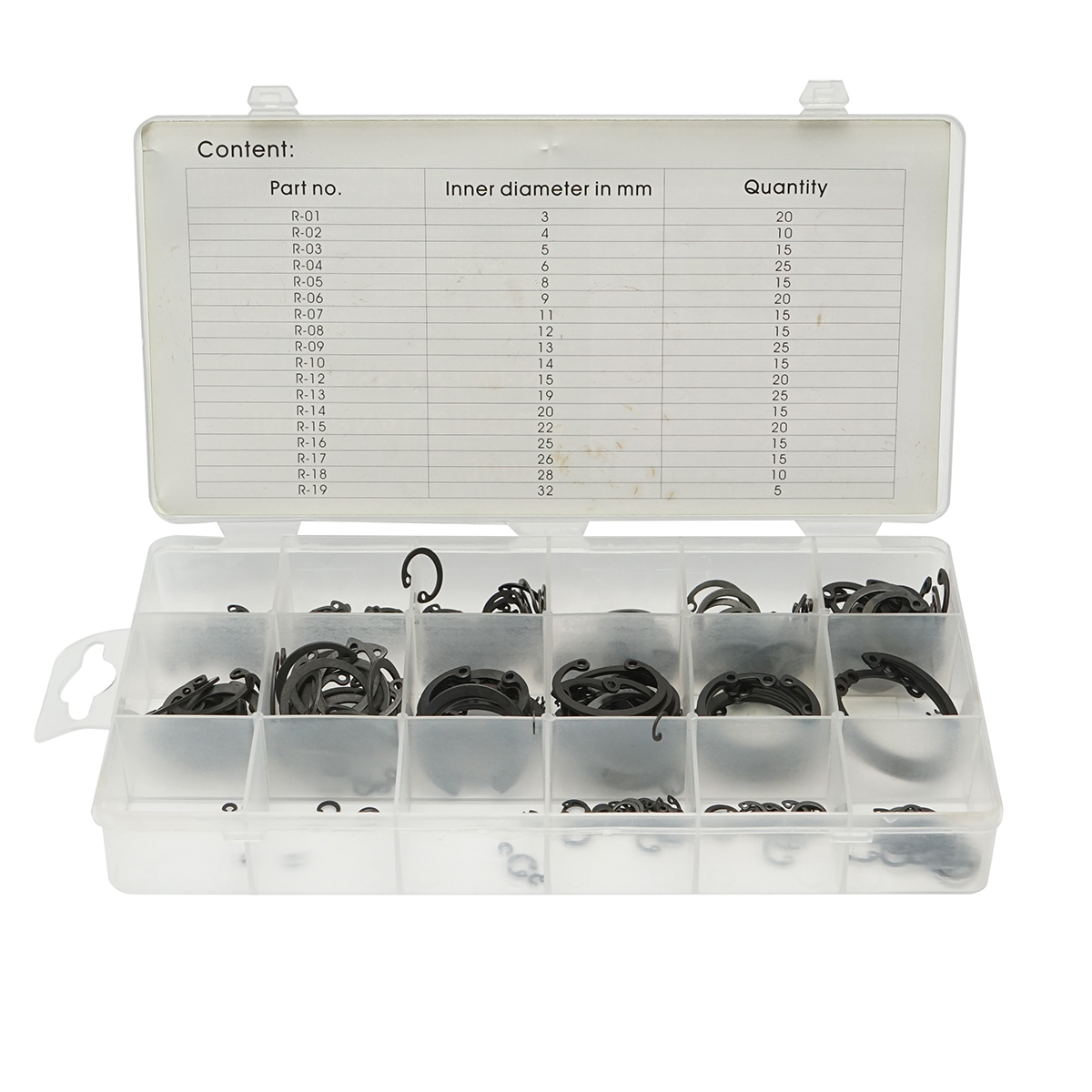 Trusa inele siguranta seeger interioare 3-32mm 300 piese