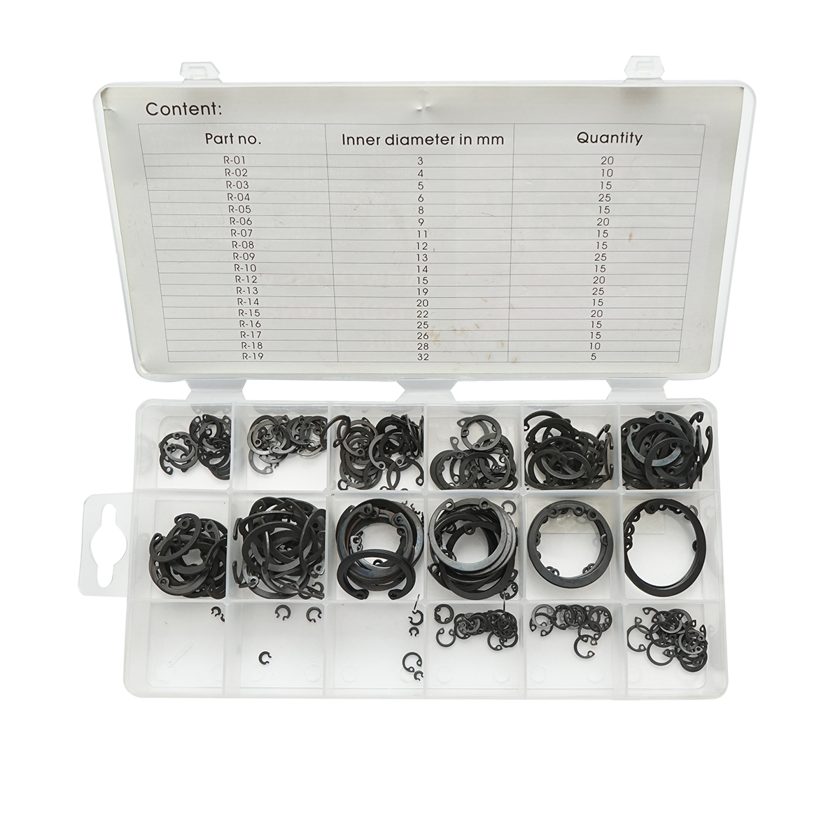 Trusa inele siguranta seeger interioare 3-32mm 300 piese - imagine 2