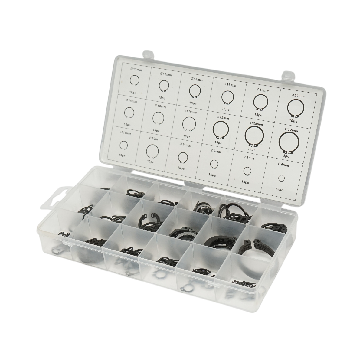 Trusa inele siguranta seeger interioare-exterioare 6-32mm 225 piese - imagine 4