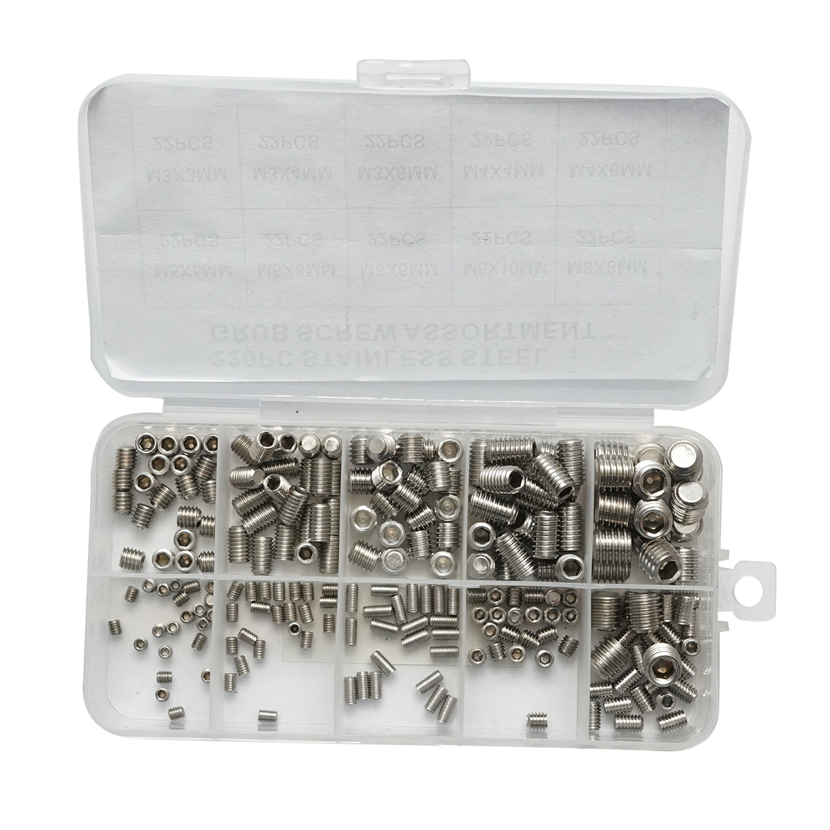 Trusa stifturi filetate fara cap cu imbus M3-M8 220 piese - imagine 2