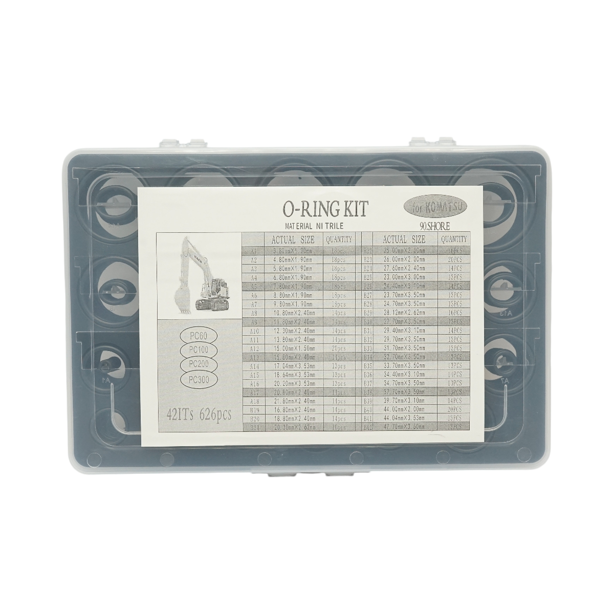 Trusa O-ring Komatsu PC60, PC100, PC200, PC300 626 piese - imagine 3