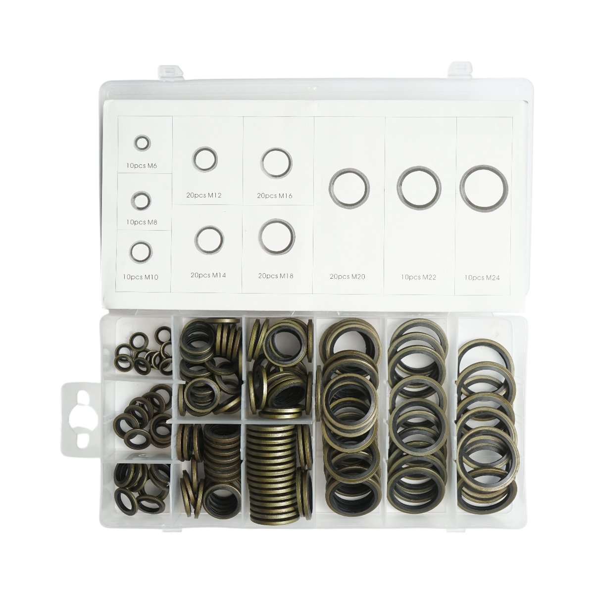 Trusa garnituri metalice cu cauciuc M6-M24 150 piese - imagine 2